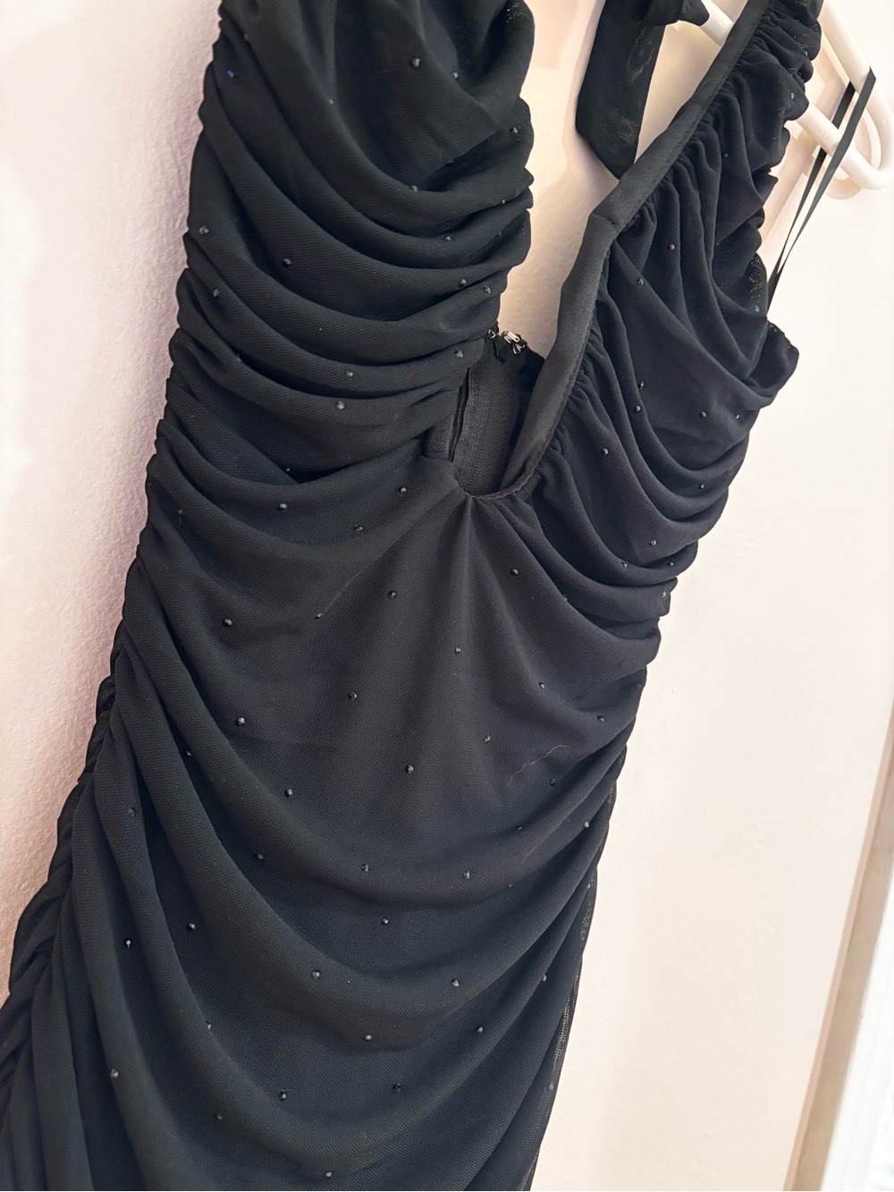 Windsor Black One-Shoulder Ruched Dress